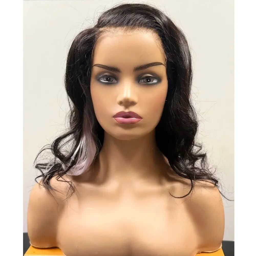 Wavymy Hair Natural Black 100% Human Hair Body Wave Wig 16